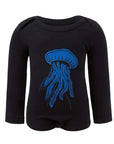 Black Baby Onesie with Jellyfish Application