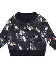 Black Baby Sweatshirt with Floral Print