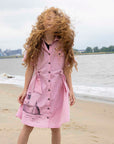 The Hand-Painted Safari Dress — Pink, Limited Edition
