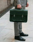 Handmade Leather Satchel - Ivy Green