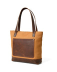 Organic Elegance: Leather & Canvas Tote Bag