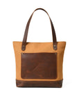 Organic Elegance: Leather & Canvas Tote Bag