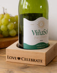 Love & Celebrate Beech Wine Bottle Coaster