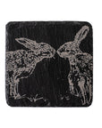 Kissing Hares Single Slate Coaster