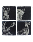 Country Animals Slate Coasters - Set of 4
