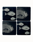 Fish Mix Slate Coasters - Set of 4