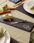 Love Heart Single Mini Slate Cheese Board & Knife Set