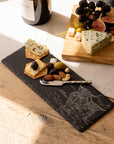 Scenic Highland Cow Mini Slate Cheese Board & Knife Set