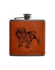 Bulldog Leather Hip Flask