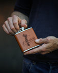 Golf Leather Hip Flask