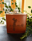 Golf Leather Hip Flask
