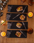 Highland Cow Mini Slate Cheese Board & Knife Sets - Set of 4