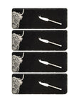 Highland Cow Mini Slate Cheese Board & Knife Sets - Set of 4