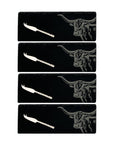 Texas Longhorn Mini Slate Cheese Board & Knife Sets - Set of 4
