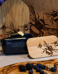 Bee Blue Butter Dish