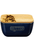 Horse Portrait Blue Butter Dish