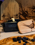 Pheasant Blue Butter Dish