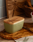 Dragonfly Sage Green Butter Dish