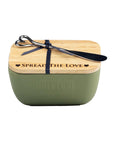 Spread The Love Sage Green Butter Dish & Knife Set