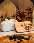 Bee White Butter Dish