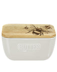 Bee White Butter Dish