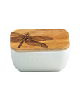 Dragonfly White Butter Dish