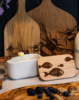 Fish Repeat White Butter Dish