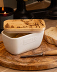 Scenic Stag White Butter Dish