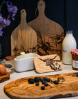 Texas Longhorn White Butter Dish