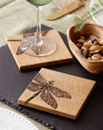 Dragonfly Single Oak Coaster
