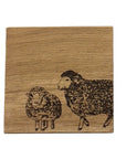 Sheep Single Oak Coaster