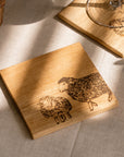 Sheep Single Oak Coaster