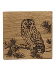 Tawny Owl Single Oak Coaster