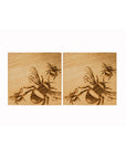 Bee Oak Coasters - Set of 2