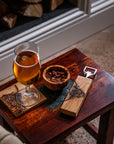 Highland Cow Oak Coasters - Set of 2
