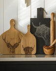 Highland Cow Oak Hanging Paddle - Small