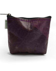 Vegan Teak Leaf Leather Straight Edge Coin Bag