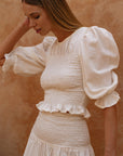 Jaffa Smocked Linen Top