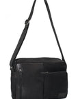 Kaili Mood Messenger Bag - Black Canvas & Genuine Leather with Adjustable Strap & Trolley System by Kailimood.store at brixbailey.com
