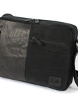 Kaili Mood Messenger Bag - Black Canvas & Genuine Leather with Adjustable Strap & Trolley Hook by Kailimood.store at brixbailey.com
