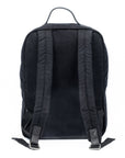 Kaili Mood - Black Canvas & Full Grain Leather Laptop Backpack - Adjustable Straps & Multiple Pockets by Kailimood.store at brixbailey.com