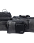 Kaili Mood - Black Canvas & Full Grain Leather Laptop Backpack - Adjustable Straps & Multiple Pockets by Kailimood.store at brixbailey.com
