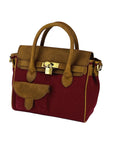 Italian Mini Handbag in Canvas/Genuine Leather - Made in Italy, Chic & Vintage Style, Adjustable Strap, Functional Pockets, Perfect Gift by Kailimood.store at brixbailey.com