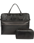 Italian Waterproof Nylon & Genuine Leather Briefcase - Handcrafted in Italy - Elegant Black Design - Laptop Compartment - Adjustable Shoulder Strap by Kailimood.store at brixbailey.com