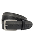 Men's Two-Tone Belt - Black & Anthracite PU Leather - Adjustable Nickel Buckle - Premium Italian Design by Kailimood.store at brixbailey.com