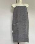 Linen Sauna Skirt for Women in Grayish Blue