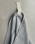 Large Gray Waffle Linen Bath Towel