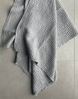 Big Linen Towel - Gray Waffle Fabric