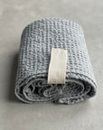 Big Linen Towel - Gray Waffle Fabric