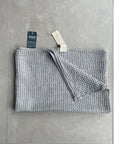 Large Gray Waffle Linen Bath Towel